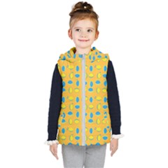 Lemons Ongoing Pattern Texture Kid s Hooded Puffer Vest by Celenk