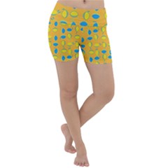 Lemons Ongoing Pattern Texture Lightweight Velour Yoga Shorts by Celenk