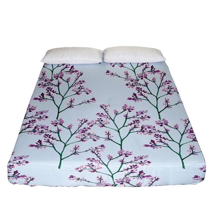 Flower Pattern Pattern Design Fitted Sheet (Queen Size)