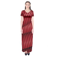 Tube Plastic Red Rip Short Sleeve Maxi Dress by Celenk