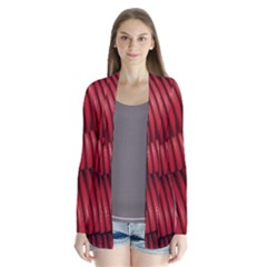 Tube Plastic Red Rip Drape Collar Cardigan by Celenk