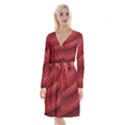 Tube Plastic Red Rip Long Sleeve Velvet Front Wrap Dress View1