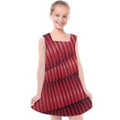 Tube Plastic Red Rip Kids  Cross Back Dress