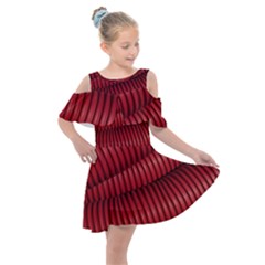 Tube Plastic Red Rip Kids  Shoulder Cutout Chiffon Dress