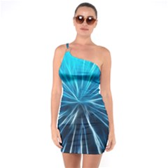 Background Structure Lines One Soulder Bodycon Dress by Celenk