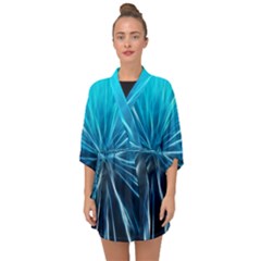 Background Structure Lines Half Sleeve Chiffon Kimono by Celenk