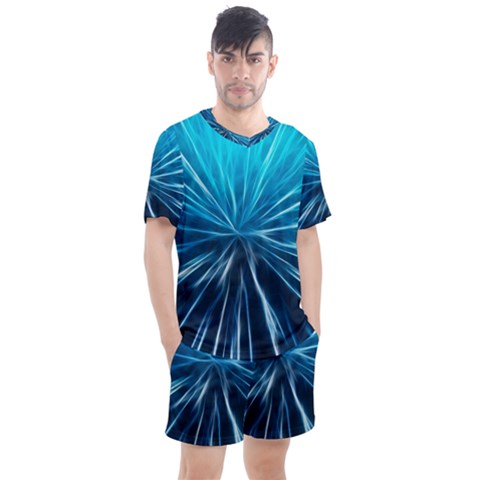 Background Structure Lines Men s Mesh Tee And Shorts Set by Celenk