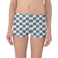 Graphic Pattern Flowers Boyleg Bikini Bottoms by Celenk