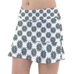 Graphic Pattern Flowers Tennis Skirt