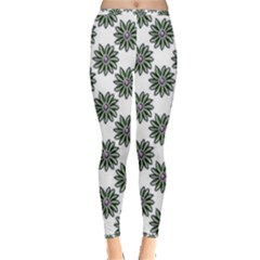 Graphic Pattern Flowers Inside Out Leggings by Celenk