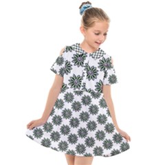 Graphic Pattern Flowers Kids  Short Sleeve Shirt Dress