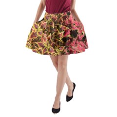 Plant Leaves Foliage Pattern A-line Pocket Skirt by Celenk