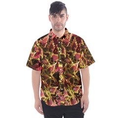 Plant Leaves Foliage Pattern Men s Short Sleeve Shirt