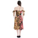 Plant Leaves Foliage Pattern Shoulder Tie Bardot Midi Dress View2