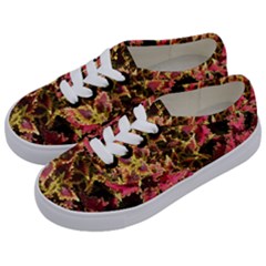 Plant Leaves Foliage Pattern Kids  Classic Low Top Sneakers by Celenk