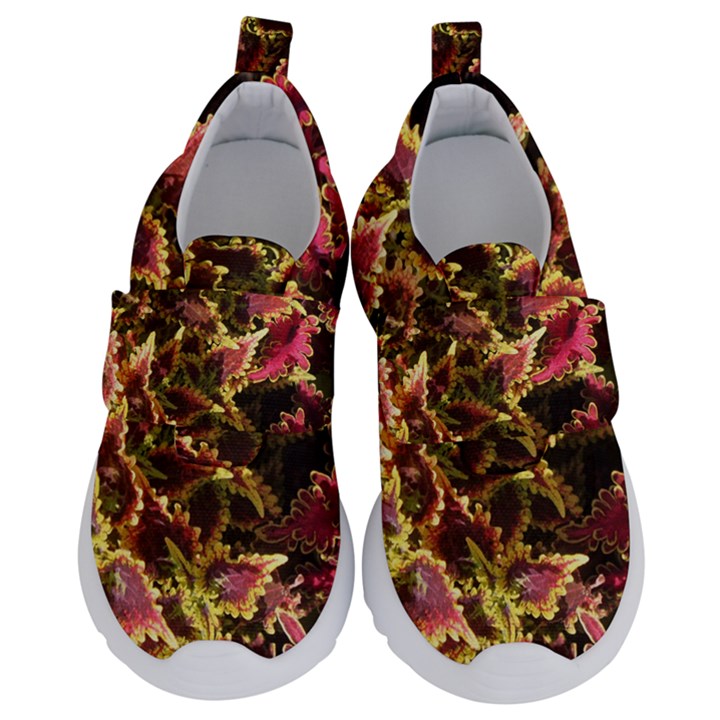 Plant Leaves Foliage Pattern Velcro Strap Shoes