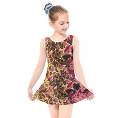 Plant Leaves Foliage Pattern Kids  Skater Dress Swimsuit