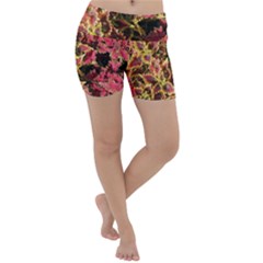 Plant Leaves Foliage Pattern Lightweight Velour Yoga Shorts by Celenk