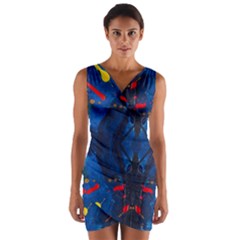 Kaleidoscope Art Pattern Ornament Wrap Front Bodycon Dress by Celenk