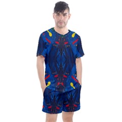 Kaleidoscope Art Pattern Ornament Men s Mesh Tee And Shorts Set