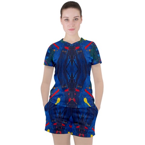 Kaleidoscope Art Pattern Ornament Women s Tee And Shorts Set by Celenk