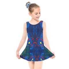 Kaleidoscope Art Pattern Ornament Kids  Skater Dress Swimsuit