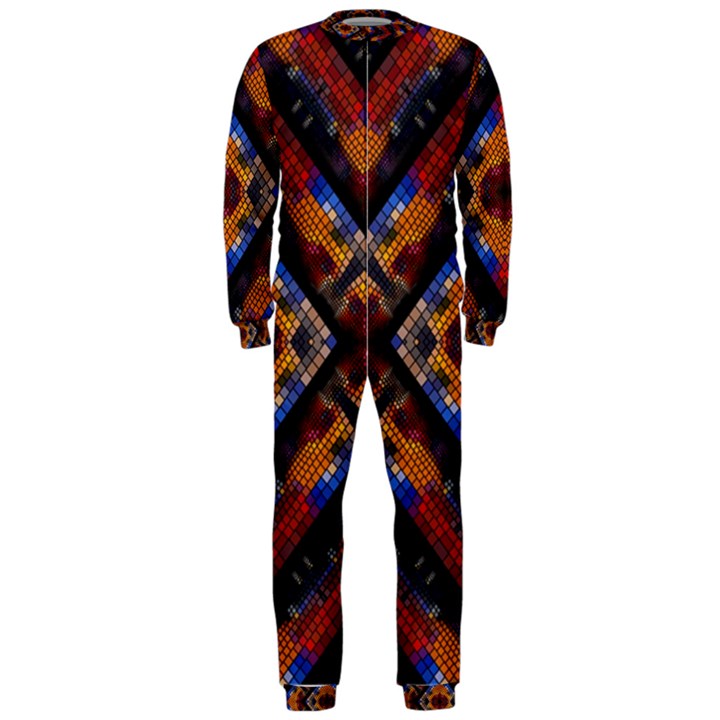 Kaleidoscope Art Pattern Ornament OnePiece Jumpsuit (Men) 