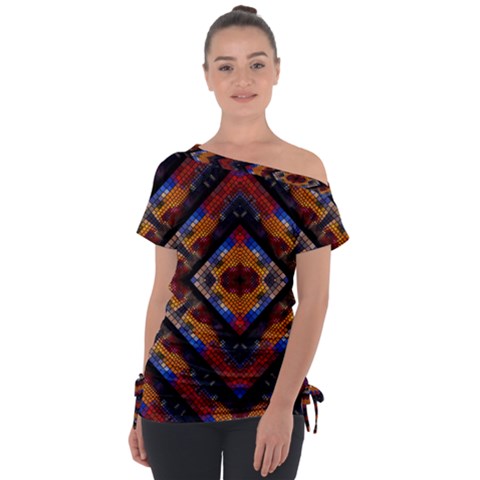 Kaleidoscope Art Pattern Ornament Tie-up Tee by Celenk