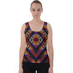 Kaleidoscope Art Pattern Ornament Velvet Tank Top by Celenk