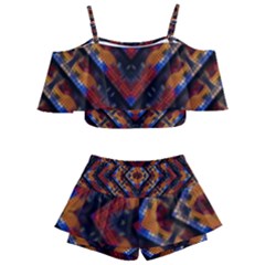 Kaleidoscope Art Pattern Ornament Kids  Off Shoulder Skirt Bikini