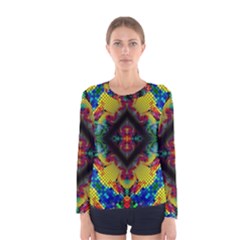 Kaleidoscope Art Pattern Ornament Women s Long Sleeve Tee