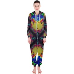 Kaleidoscope Art Pattern Ornament Hooded Jumpsuit (ladies) 