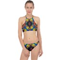 Kaleidoscope Art Pattern Ornament Racer Front Bikini Set View1