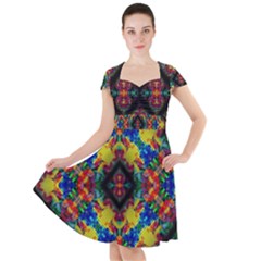 Kaleidoscope Art Pattern Ornament Cap Sleeve Midi Dress