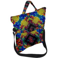 Kaleidoscope Art Pattern Ornament Fold Over Handle Tote Bag