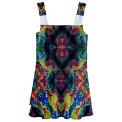 Kaleidoscope Art Pattern Ornament Kids  Layered Skirt Swimsuit by Celenk