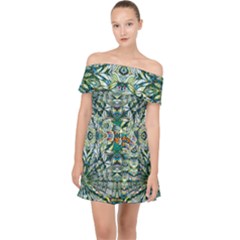 Pattern Design Pattern Geometry Off Shoulder Chiffon Dress