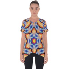 Pattern Abstract Background Art Cut Out Side Drop Tee by Celenk