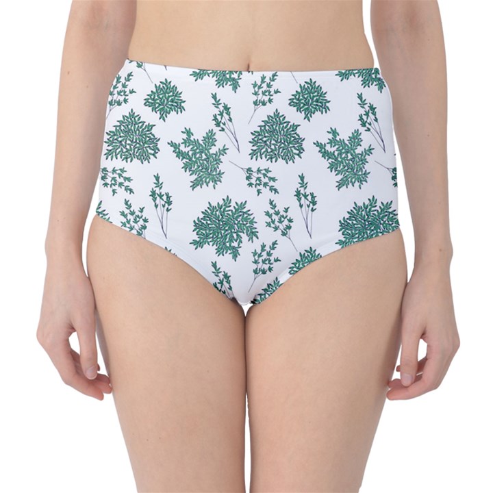 Flower Pattern Pattern Design Classic High-Waist Bikini Bottoms