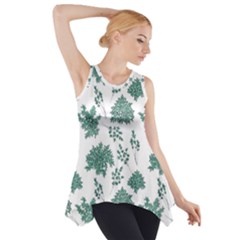 Flower Pattern Pattern Design Side Drop Tank Tunic by Celenk