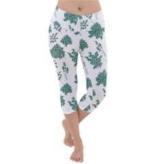 Flower Pattern Pattern Design Lightweight Velour Capri Yoga Leggings by Celenk