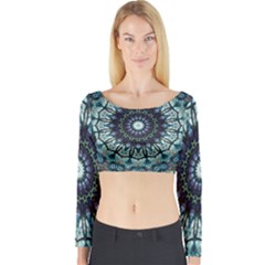 Pattern Abstract Background Art Long Sleeve Crop Top by Celenk