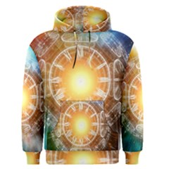 Universe Galaxy Sun Clock Time Men s Pullover Hoodie