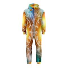 Universe Galaxy Sun Clock Time Hooded Jumpsuit (kids) by Celenk