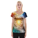 Universe Galaxy Sun Clock Time Cap Sleeve Top View1