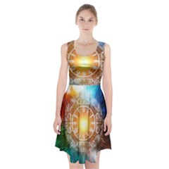 Universe Galaxy Sun Clock Time Racerback Midi Dress by Celenk