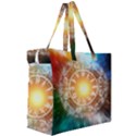 Universe Galaxy Sun Clock Time Canvas Travel Bag View3