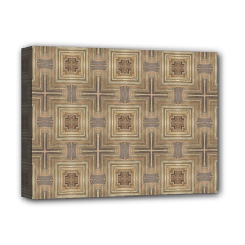 Abstract Wood Design Floor Texture Deluxe Canvas 16  X 12  (stretched)  by Celenk