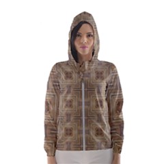 Abstract Wood Design Floor Texture Hooded Windbreaker (women) by Celenk