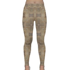 Abstract Wood Design Floor Texture Classic Yoga Leggings by Celenk